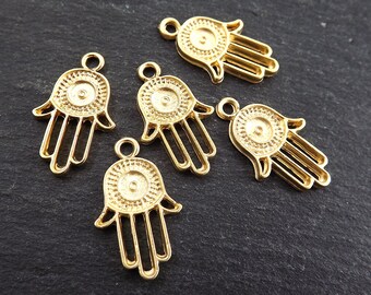 ゴールドハムサハンドペンダント、邪眼のお守りチャーム、ファティマの