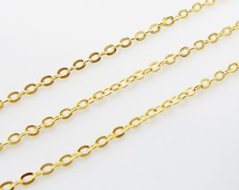 1 x 1.5mm Delicate Cable Chain  - 22k Matte Gold Plated - 1 Meter  or 3.3 Feet - GCHA106