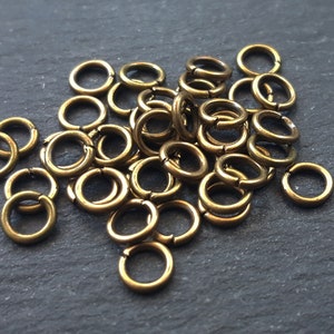 50 pcs - 5mm Antique Bronze Plated Brass jump rings