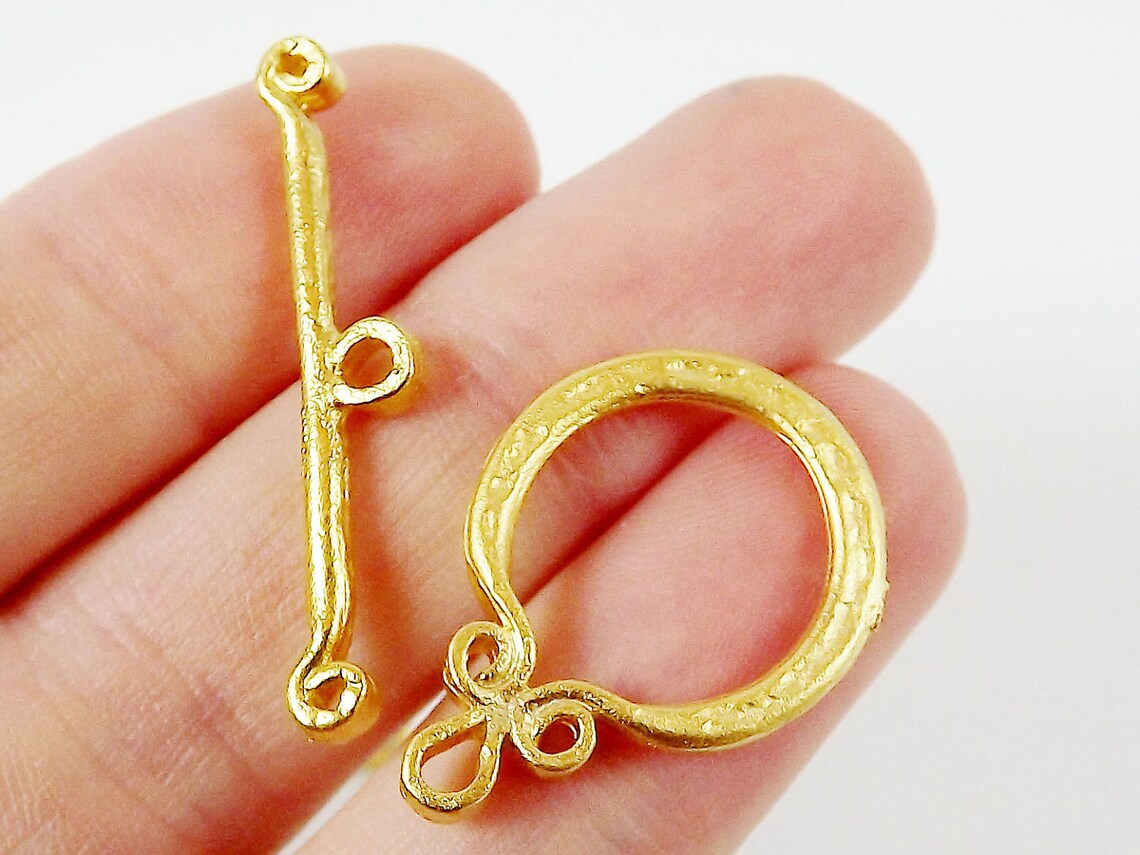4 Sets Gold Scroll T Bar Toggle Ring Clasps Necklace Closure | Etsy