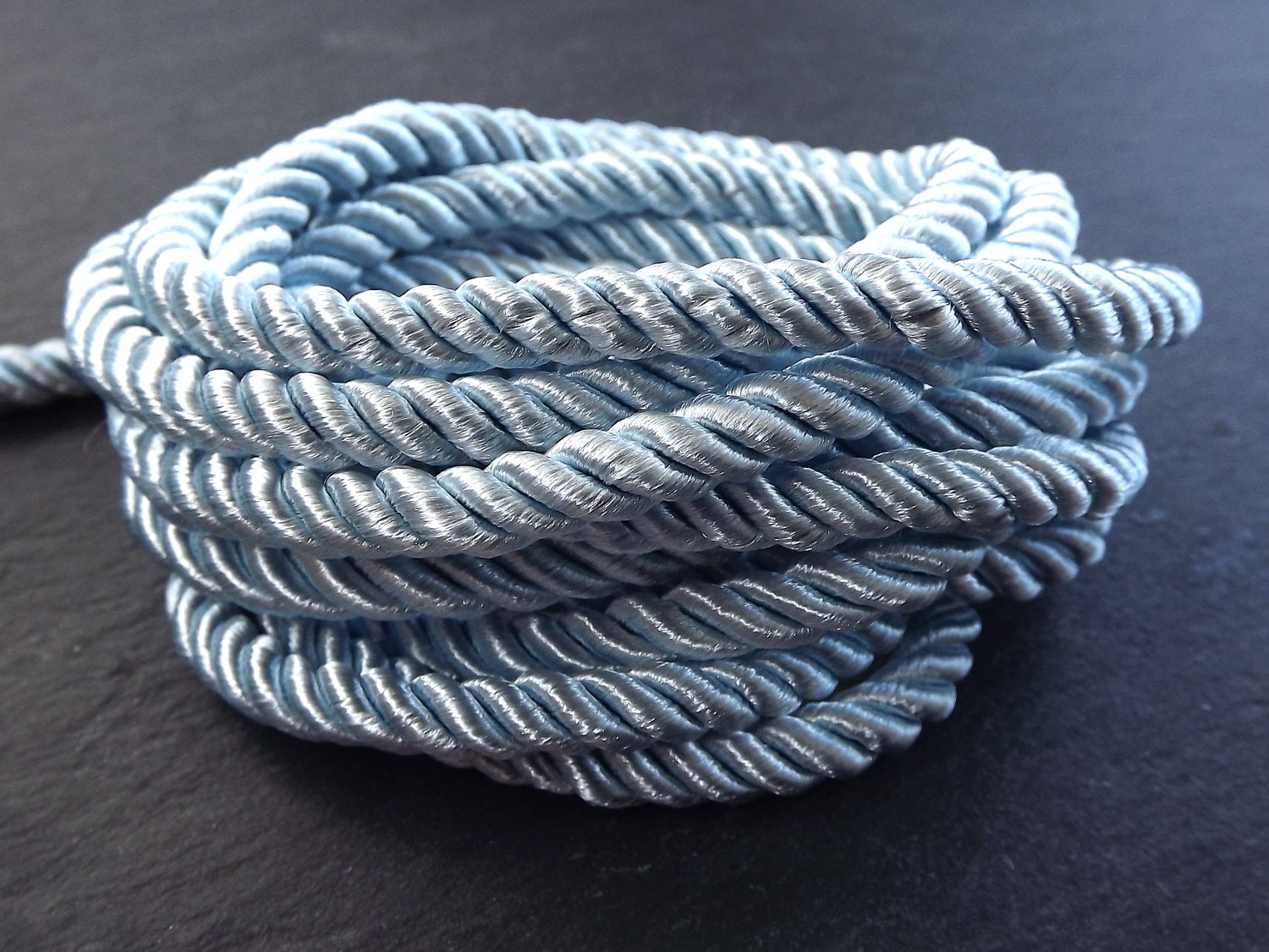5mm Powder Blue Rope, Blue, Cord, Twisted Cord, Rayon, Satin, Rope ...