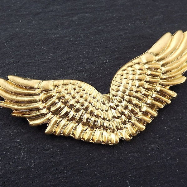 Pendente Focale Wing Feather - Placcato oro opaco 22k - 1PC