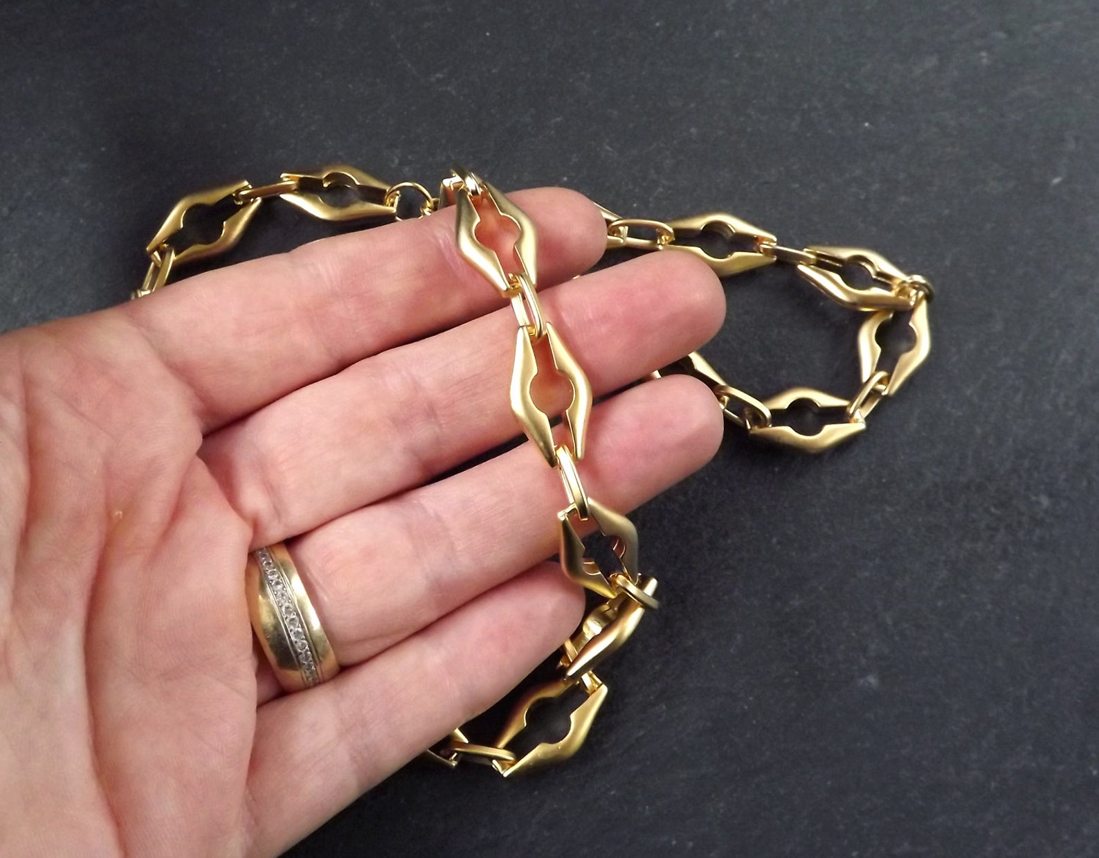 Gold Necklace Chain With Clasp Chunky Statement Chain Empty Etsy