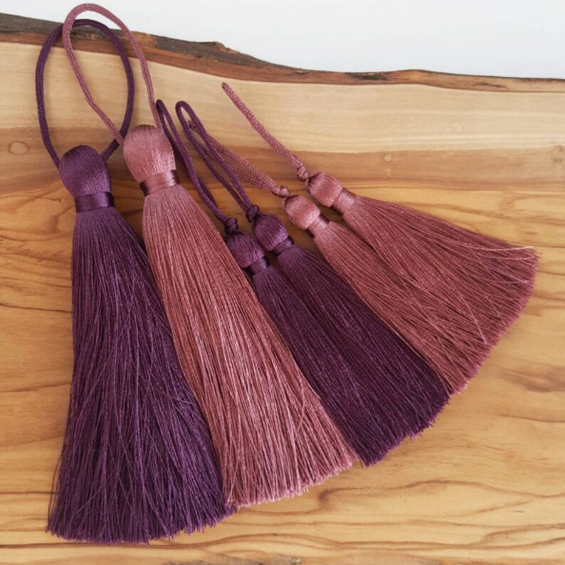 Long Dusty Mauve Silk Thread Tassels 3 inches 77mm 2 Etsy