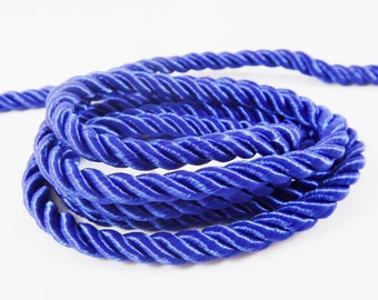 Royal Blau 5mm Twisted Rayon Satin Seil Seidengeflecht Schnur - 3 Ply Twist - 1 Meter - 1.09 Yards