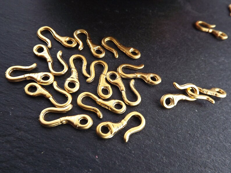 Gold Hook Clasps Small Hook Charms Hook Closure Gold Clasp Etsy