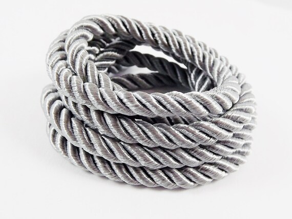 Satin twisted cord 3.5 mm light grey or dark sold per metre