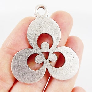 Cintemani Turkish Ottoman Pendant - Matte Antique Silver Plated - 1PC