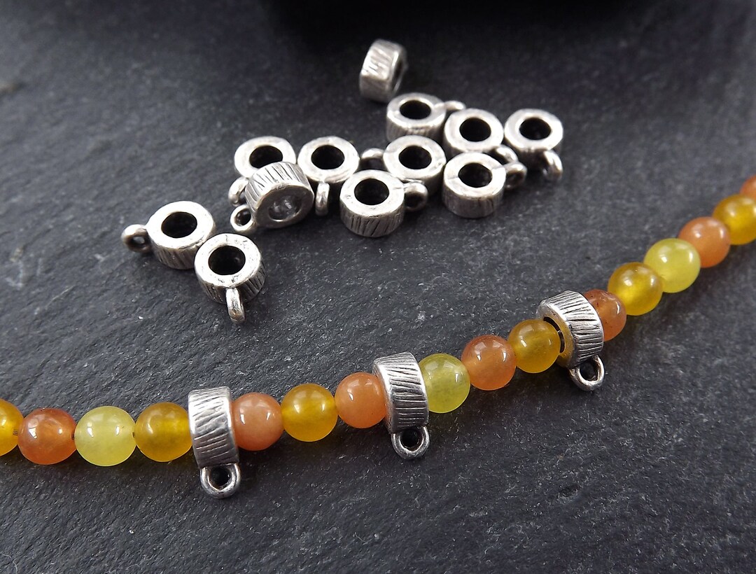 Mini Bead Bail, Charm Holder, Tiny Bail, Cord Bail, Slider Bail, Silver ...