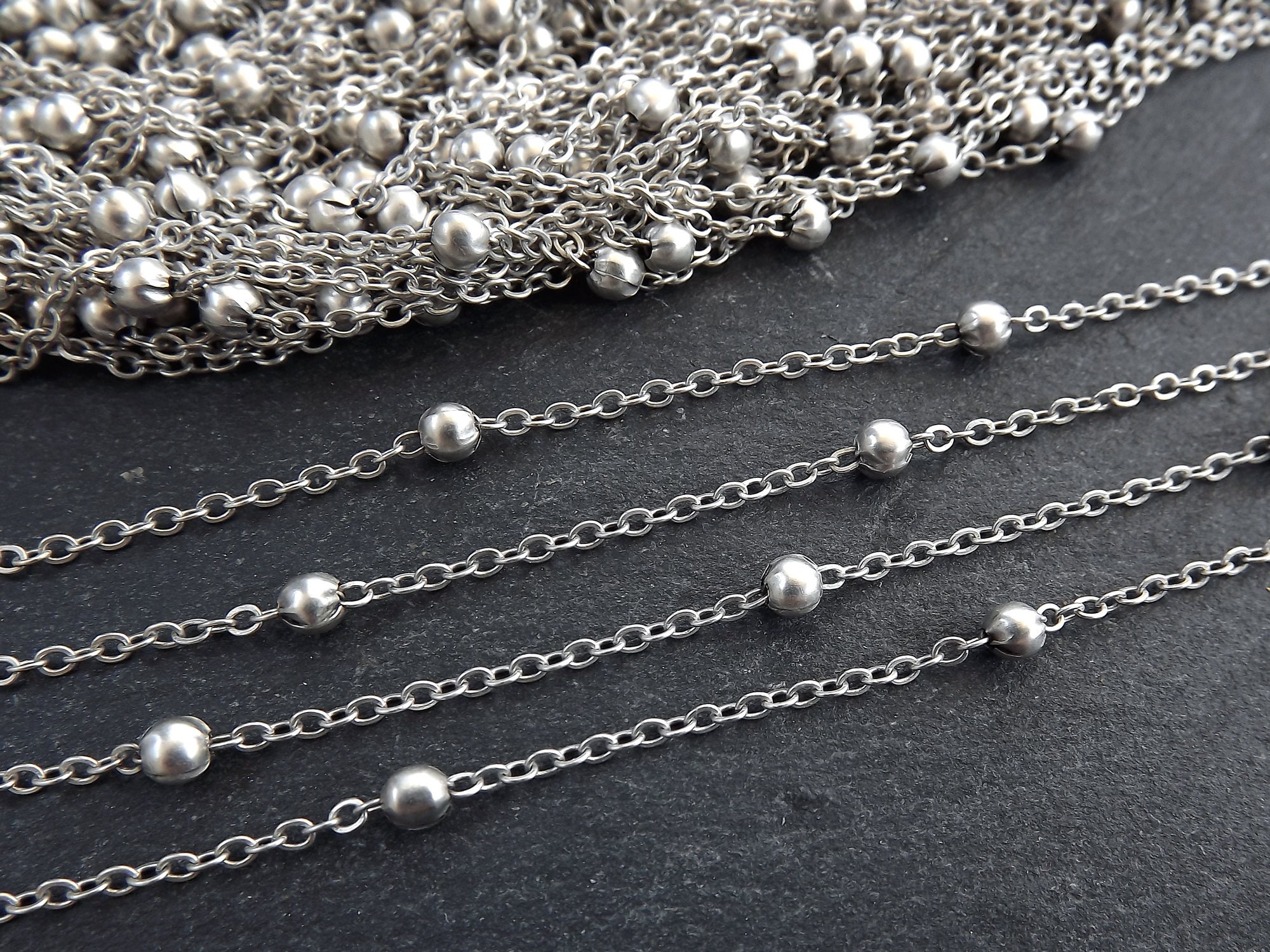 Satellite Chain Necklace - floating dot bead chain necklace made to or -  Ugly Baby