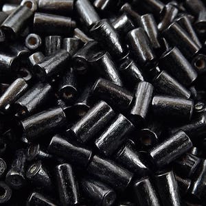 Black Wood Tube Beads Satin Varnished Plain Simple Round Smooth Ball Wooden Bead Spacers 8mm Choose 50pcs, 200pcs or 400pcs image 1