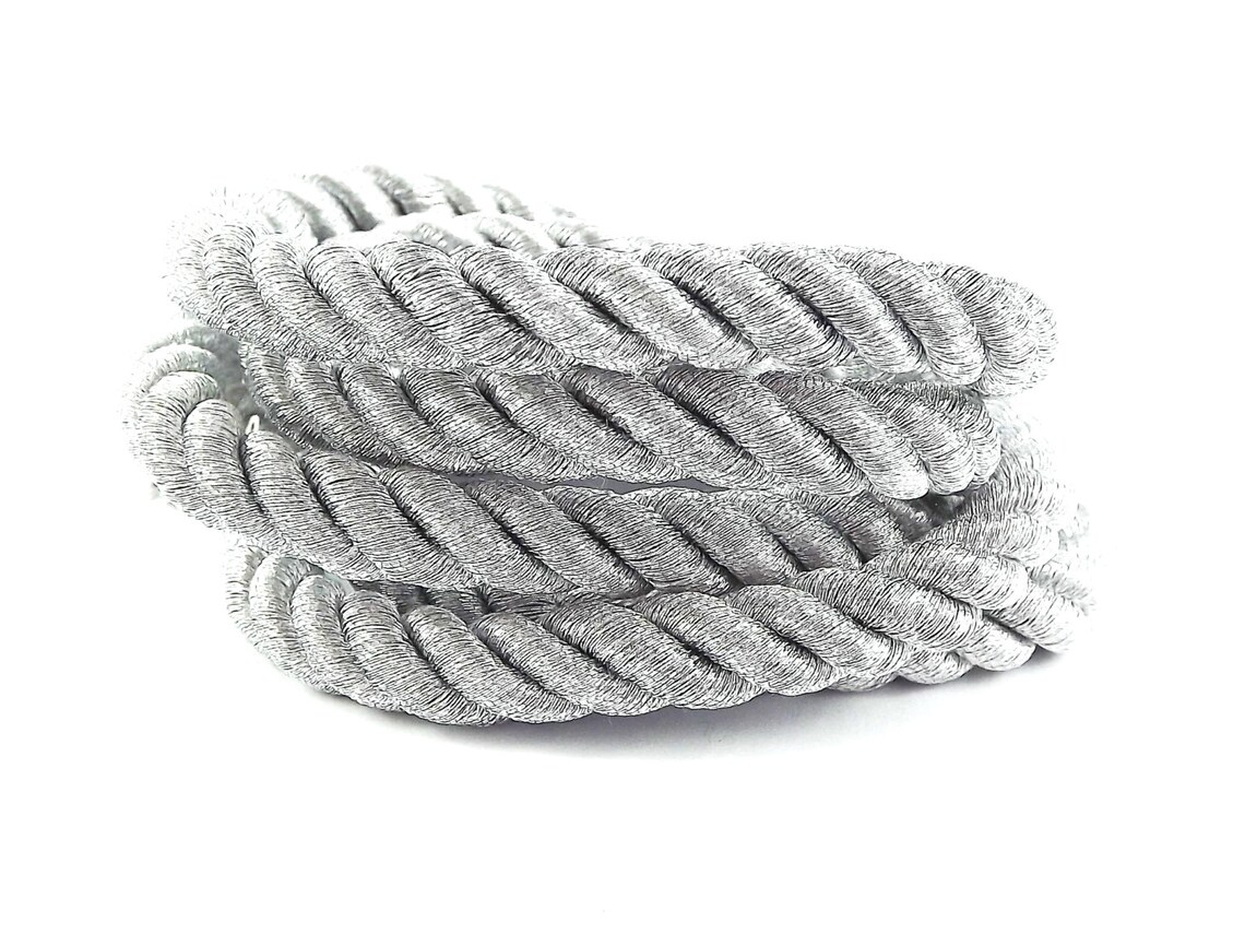 Metallic Silver 10mm Twisted Rayon Rope Braid Cord 3 Ply - Etsy