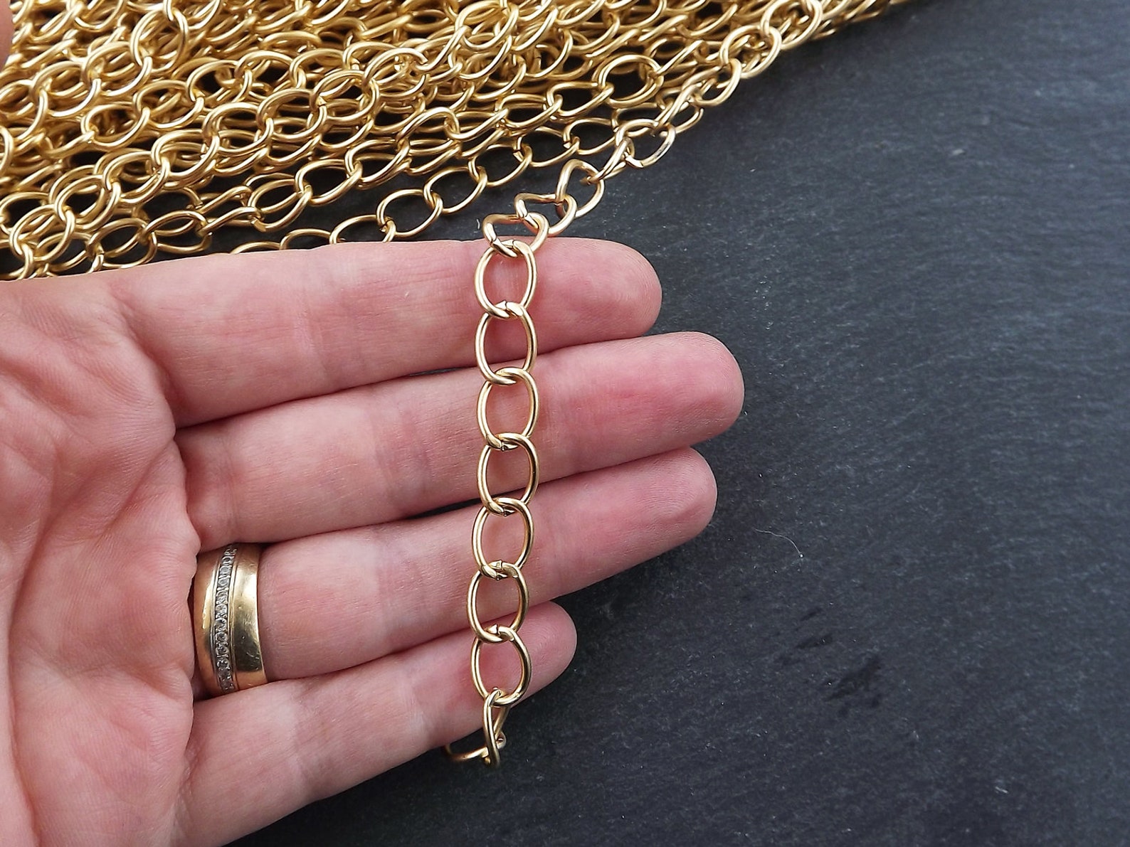 Gold Twisted Link Chain Gold Twisted Chain Gold Chain Etsy