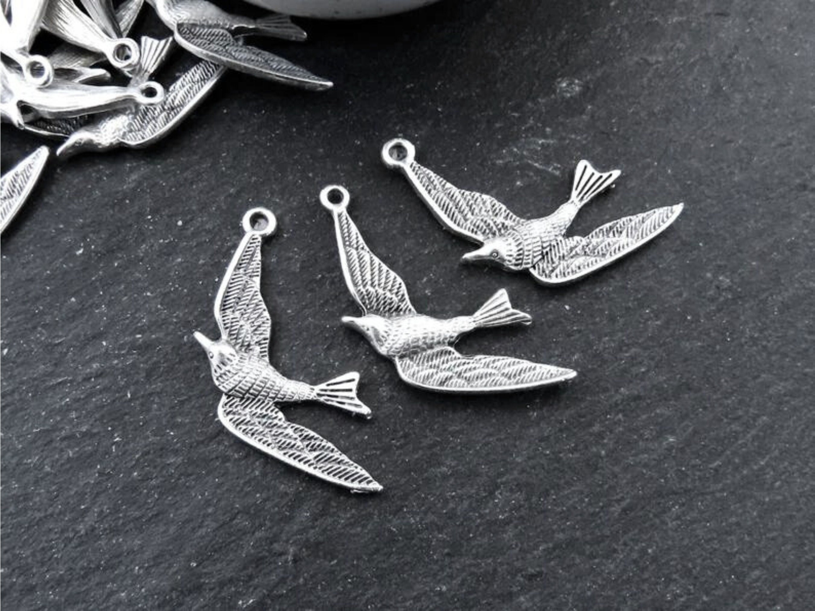 Pendente a rondine ciondolo per uccelli in argento sterling - Italia