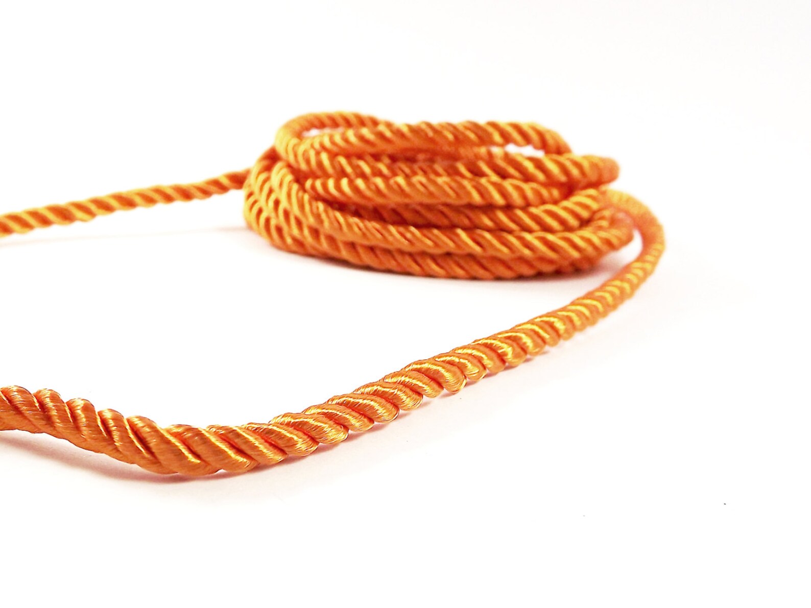 3.5mm Sun Orange Twisted Rayon Satin Rope Silk Braid Cord 3 | Etsy