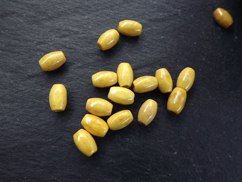 Wholesale Natural Wood Loose Beads – 7mm In Rice, Round, Oval, Tube Shapes – 15 Pieces By Ny6design