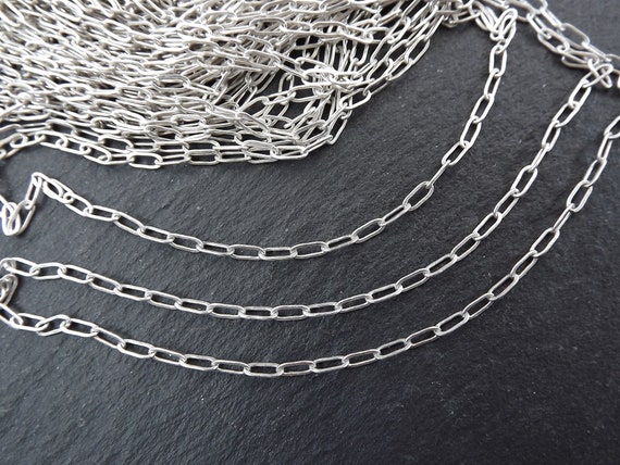 Pressed Long Link Cable Chain 6 X 2.5mm, Matte Antique Silver