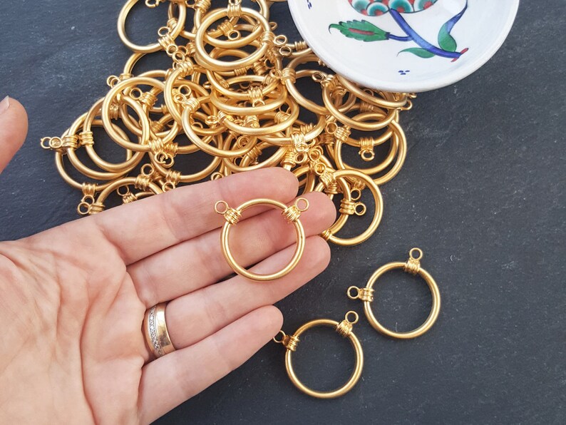 Gold Loop Pendant Gold Ring Pendant Round Ring Closed Loop Etsy