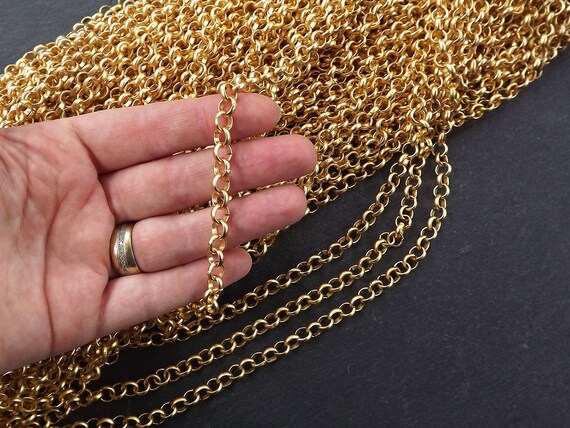 7mm Rolo Chain Chunky Rolo Chain Gold 