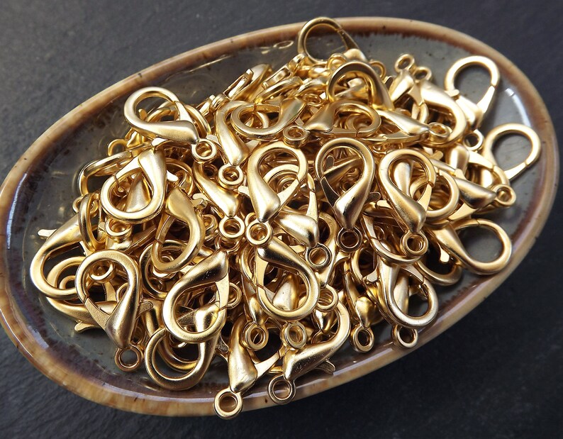 Large Gold Lobster Clasp Lobster Claw Gold Clasps Parrot Etsy