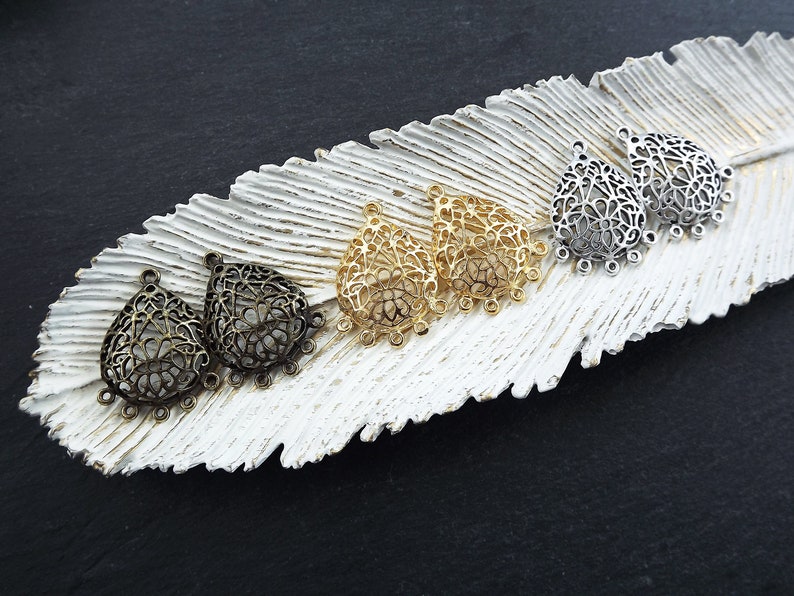 Teardrop Lace Earring Pendant Connector Pendants Chandelier Etsy
