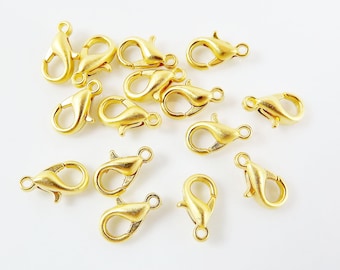 15 TINY 22k Matte Gold Plated Lobster Claw - Parrot Clasps