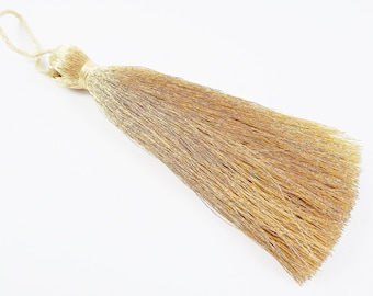 Extra Large Metallic Light Gold Tassels, Earring Tassel, Necklace Tassel, Tassel Pendant, Home Decor, Interior Design 4.4 inches 113mm 1 pc