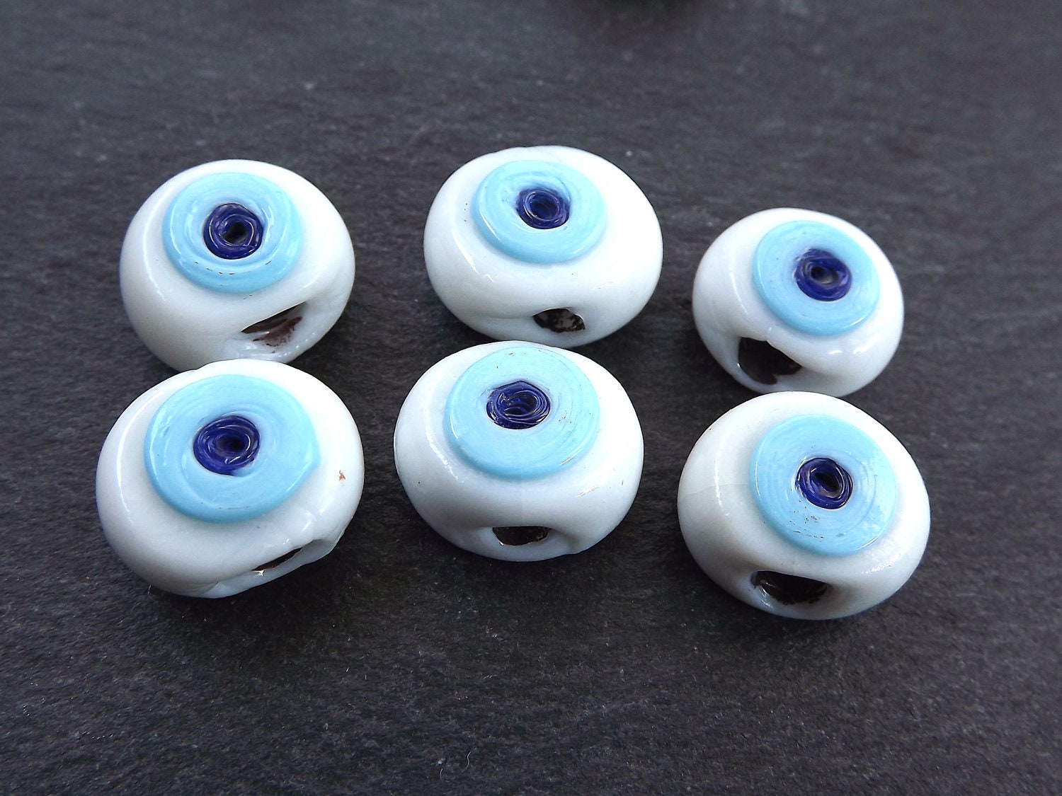 Vintage blue, yellow and white Turkish Evil Eye beads. – Earthly