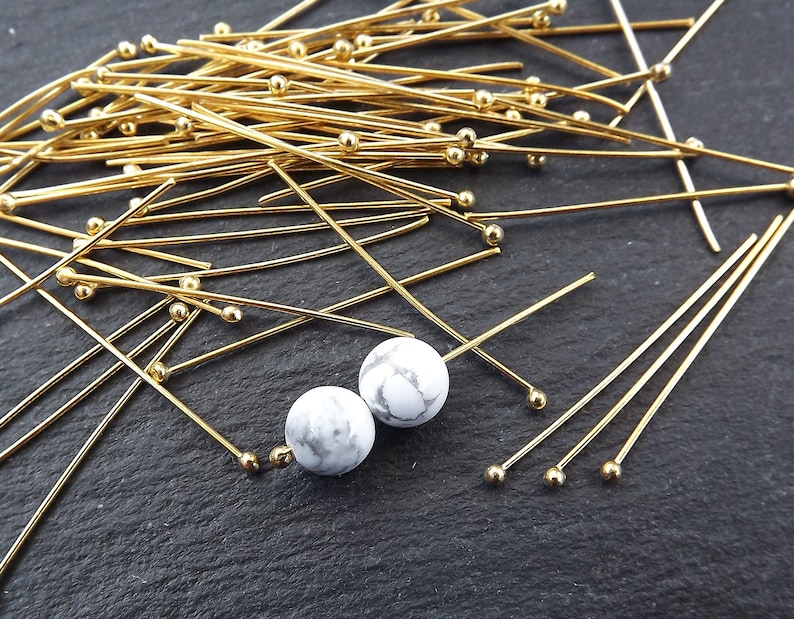 Wisafory 200 Stück Kugelkopfstifte Messing - DIY Schmuckzubehör In 7 Farben