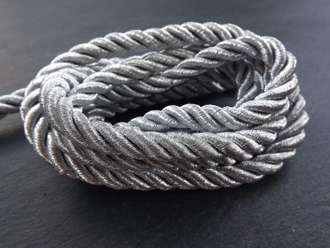 8mm Silver Rope, Metallic Silver Rope, Silver Cord, Twisted Rope ...