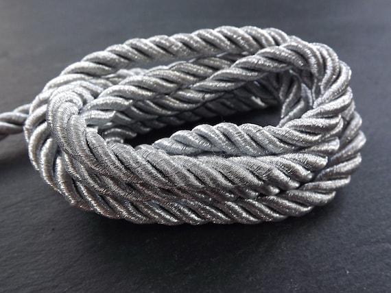8mm Silver Rope Metallic Silver Rope 