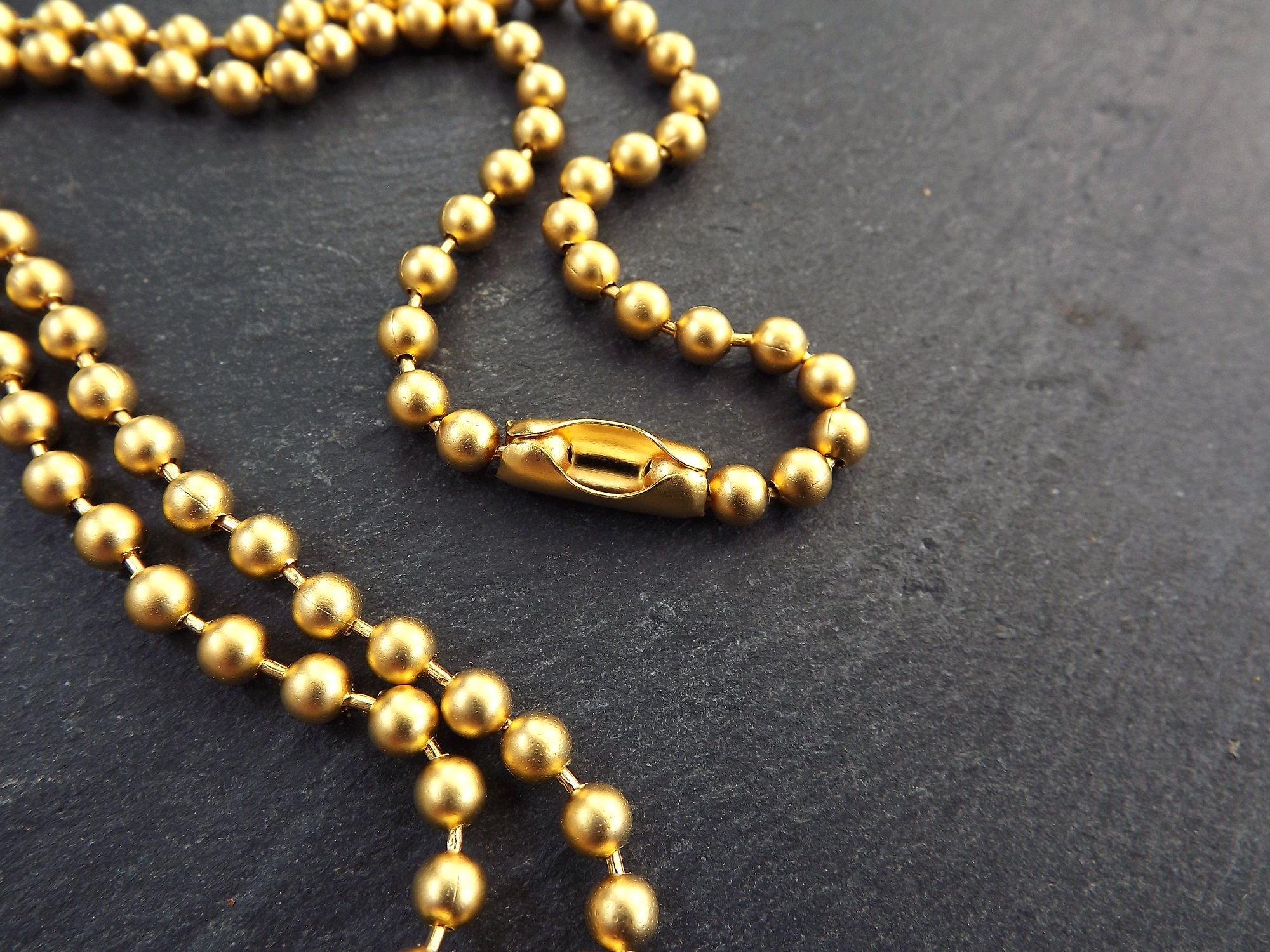 4.5mm Gold Ball Bead Chain Large Thick Round Link Chain 22k Etsy