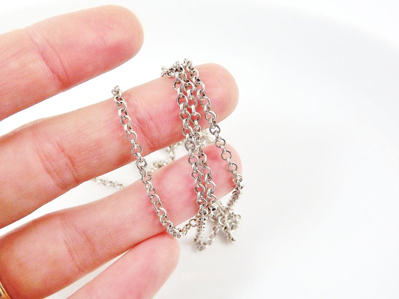 2mm Rolo Chain Matte Silver Plated 1 Meter or 3.3 Feet - Etsy