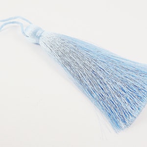 Extra Large Thick Baby Blue Thread Tassels - 4.4 inches - 113mm - 1 pc
