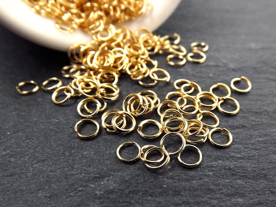 4mm Thin Gold Jump Rings, Gold Plated Jump Rings, Brass Jump Rings