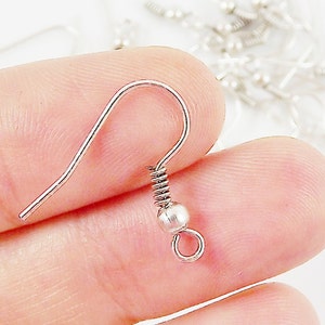 12 pairs of French Earwire Earring Wire Hooks - Matte Anitque Silver Plated Brass