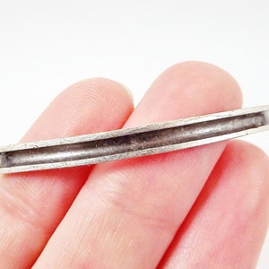 Curve Bracelet Bead Channel - Matte Silver Plated