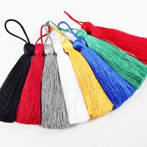 Extra Large Thick Red Thread Tassels 4.4 inches 113mm 1 pc image 4