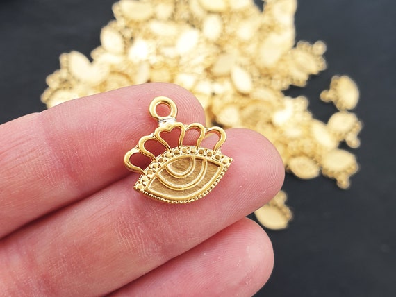 Evil Eye Pendant Charms Eyelash Heart 