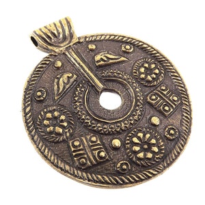 Large Medallion Pendant, Ethnic, Tribal, Large Round Pendant, Bohemian pendant, Artisan pendant, Boho, Bronze Pendant, Antique Bronze Plated