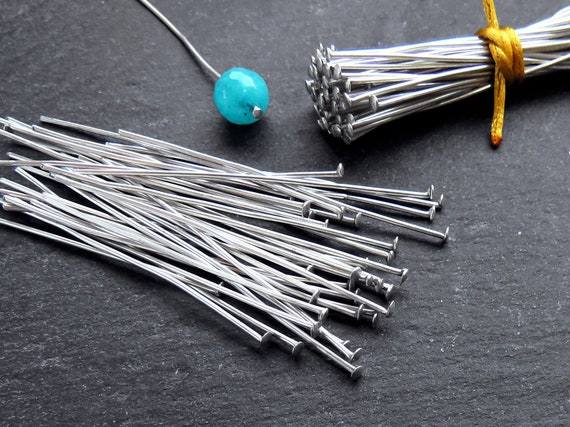 Flat Headpins T Pins 2 Inch 20 Gauge 20G, 1.8mm Head, Jewelry