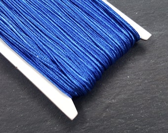 Cordão soutache azul real com acabamento torcido, trança gimp, suprimentos para fabricação de joias, miçangas, costura, acolchoamento - 5 metros = 5,46 jardas