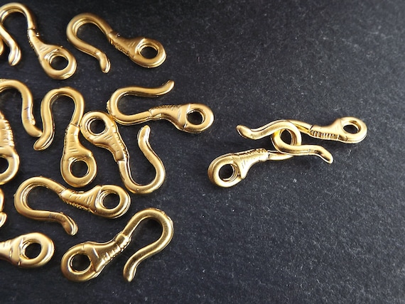 Gold Hook Clasps, Small Hook Charms, Hook Closure, Gold Clasp, Necklace  Hooks, Bracelet Hooks, Jewelry Clasp, 22k Matte Gold Plated 15pc 