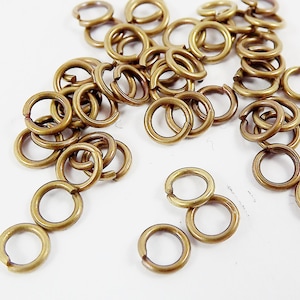 50 pcs - 5mm Antique Bronze Plated Brass Jump Rings