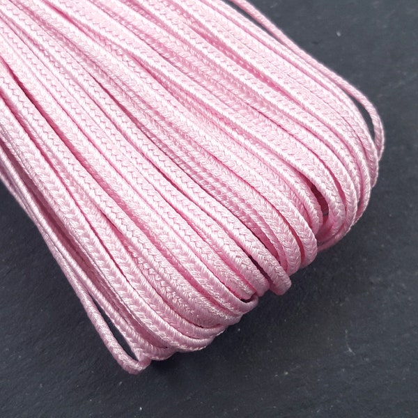 Bebé rosa Soutache cordón retorcido trenza Gimp joyería haciendo suministros abalorios costura acolchado recorte - 5 metros = 5,46 yardas
