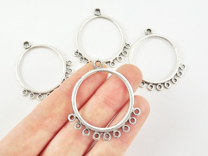 Plain Cast Chandelier Earring Components With 9 Loops Matte Etsy