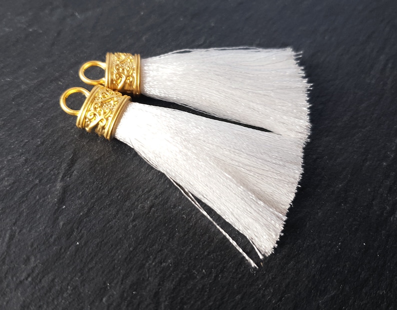 White Tassel Pendant Sugar White Silk Thread Tassel Tassel Etsy