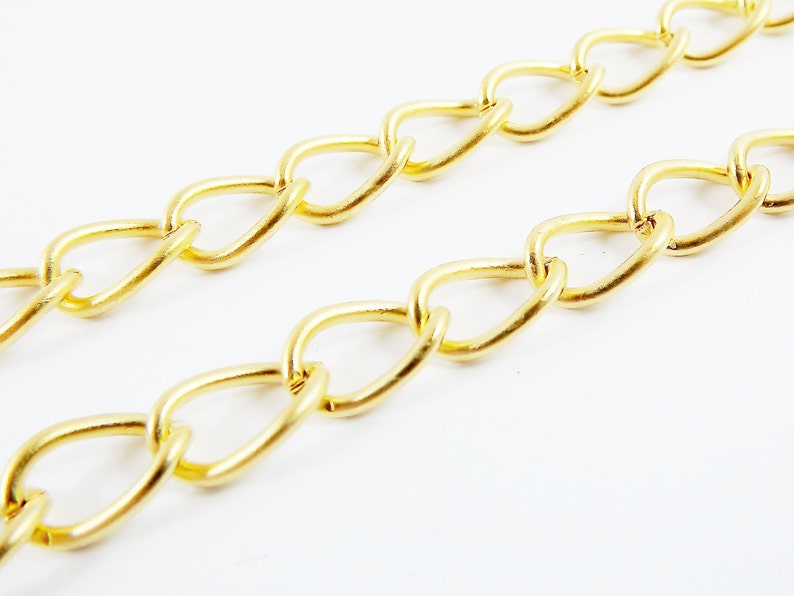 Twisted Link Curb Chain 22k Matte Gold Plated 1 Meter or Etsy
