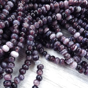 BULK - 50 perline di vetro rustico in marmo viola malva - artigianali tradizionali turchi fatti a mano - 8 mm - perline di vetro turche