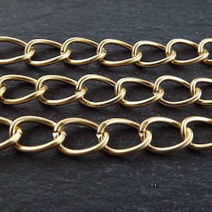 Gold Twisted Link Chain, Gold Twisted Chain, Gold Chain, Twisted Cable Chain, 22k Matte Gold Plated - 1 Meter  or 3.3 Feet